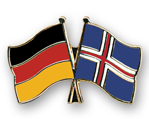 Crossed Flag Pins: Germany-Iceland