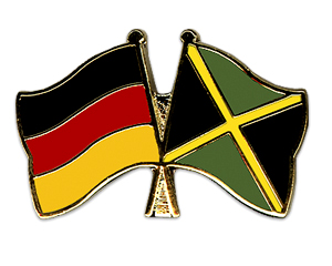 Crossed Flag Pins: Germany-Jamaica