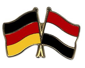 Crossed Flag Pins: Germany-Yemen