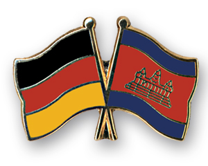 Crossed Flag Pins: Germany-Cambodia