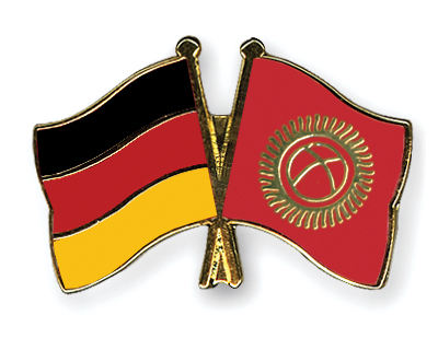 Crossed Flag Pins: Germany-Kyrgyzstan