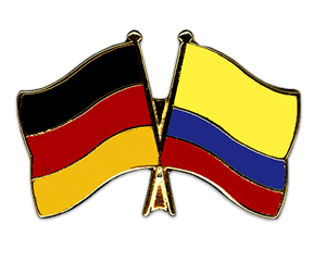 Crossed Flag Pins: Germany-Colombia