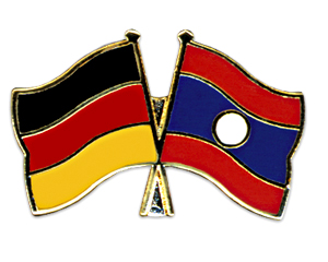 Crossed Flag Pins: Germany-Laos