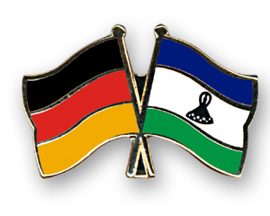 Crossed Flag Pins: Germany-Lesotho