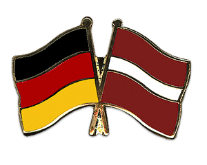 Crossed Flag Pins: Germany-Latvia