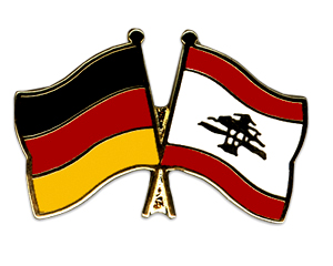 Crossed Flag Pins: Germany-Lebanon