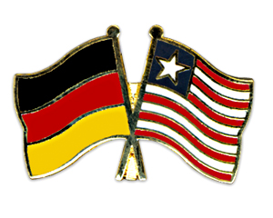 Crossed Flag Pins: Germany-Liberia