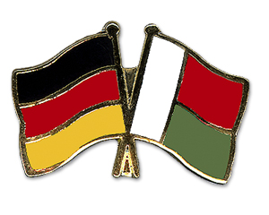 Crossed Flag Pins: Germany-Madagascar