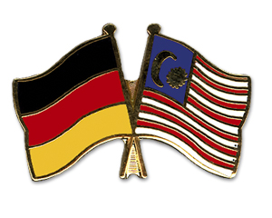 Crossed Flag Pins: Germany-Malaysia