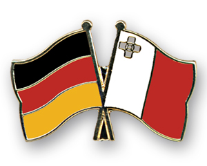 Crossed Flag Pins: Germany-Malta