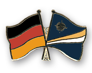 Crossed Flag Pins: Germany-Marshall Islands
