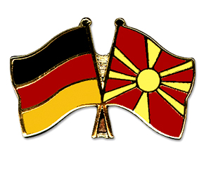 Crossed Flag Pins: Germany-North Macedonia