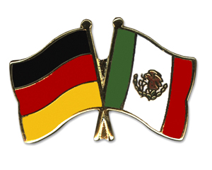 Crossed Flag Pins: Germany-Mexico