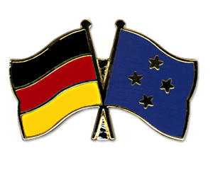 Crossed Flag Pins: Germany-Micronesia