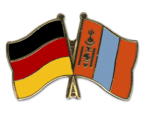 Crossed Flag Pins: Germany-Mongolia