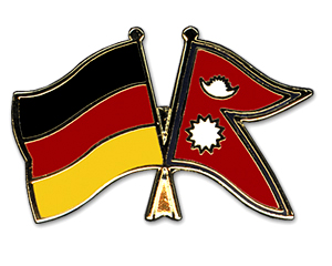 Crossed Flag Pins: Germany-Nepal