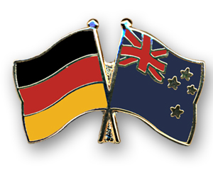 Crossed Flag Pins: Germany-New Zealand
