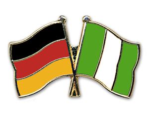 Crossed Flag Pins: Germany-Nigeria