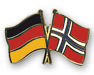 Crossed Flag Pins: Germany-Norway