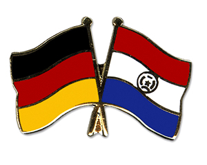 Crossed Flag Pins: Germany-Paraguay