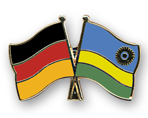 Crossed Flag Pins: Germany-Rwanda