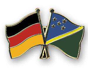 Crossed Flag Pins: Germany-Solomon Islands