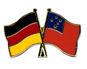 Crossed Flag Pins: Germany-Samoa