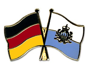 Crossed Flag Pins: Germany-San Marino
