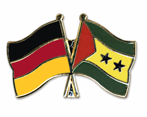 Crossed Flag Pins: Germany-Sao Tome and Principe