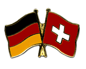 Crossed Flag Pins: Germany-Switzerland