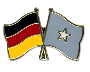 Crossed Flag Pins: Germany-Somalia