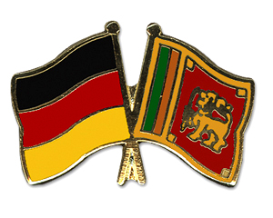 Crossed Flag Pins: Germany-Sri Lanka