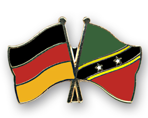 Crossed Flag Pins: Germany-St. Kitts and Nevis