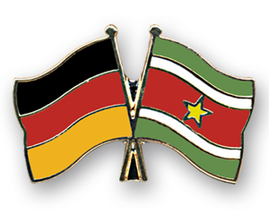 Crossed Flag Pins: Germany-Suriname