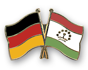 Crossed Flag Pins: Germany-Tajikistan