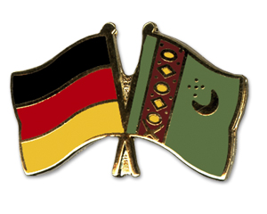 Crossed Flag Pins: Germany-Turkmenistan