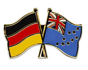 Crossed Flag Pins: Germany-Tuvalu