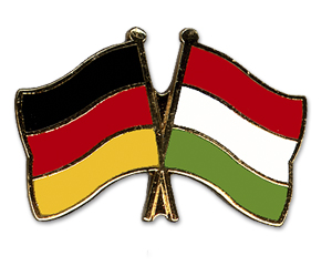 Crossed Flag Pins: Germany-Hungary