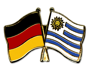 Crossed Flag Pins: Germany-Uruguay