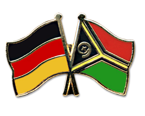 Crossed Flag Pins: Germany-Vanuatu