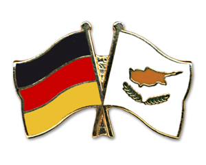 Crossed Flag Pins: Germany-Cyprus