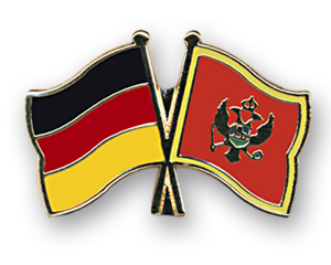Crossed Flag Pins: Germany-Montenegro