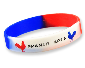 Silikonarmband "France 2016 zwei Hhne"