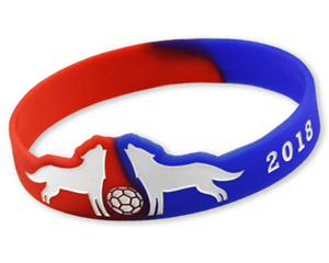 Silicon Bracelet "Russia 2018 two wolves"