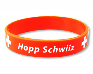 Silicon Bracelet  "Hopp Suisse - Hopp Schwiiz - Forza Svizzera"