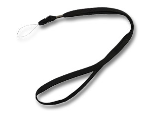 Lanyard 10 mm black with mobil clip