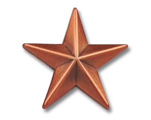 Pins Stern kupferfarben (matt) 15 mm