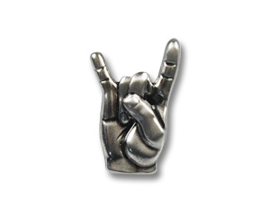 Pins Silver Hand of Rock 18 mm