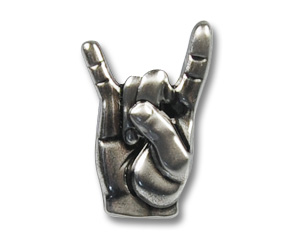 Pins Silver Hand of Rock 22 mm