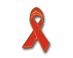 Red Ribbon Pins 3D-Version, 13 mm